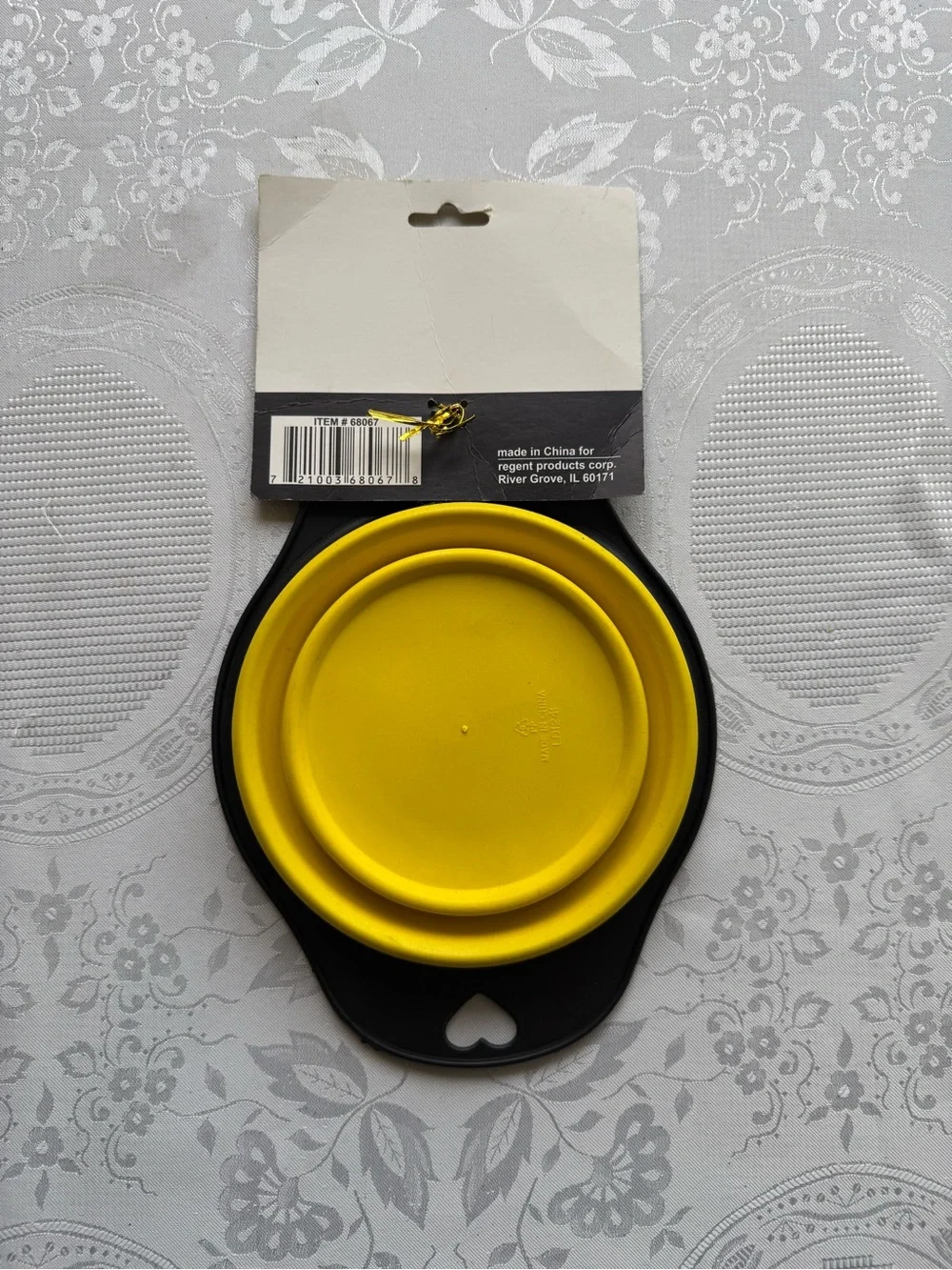 Source Unknown Collapsible Pet Bowl - Yellow and Black